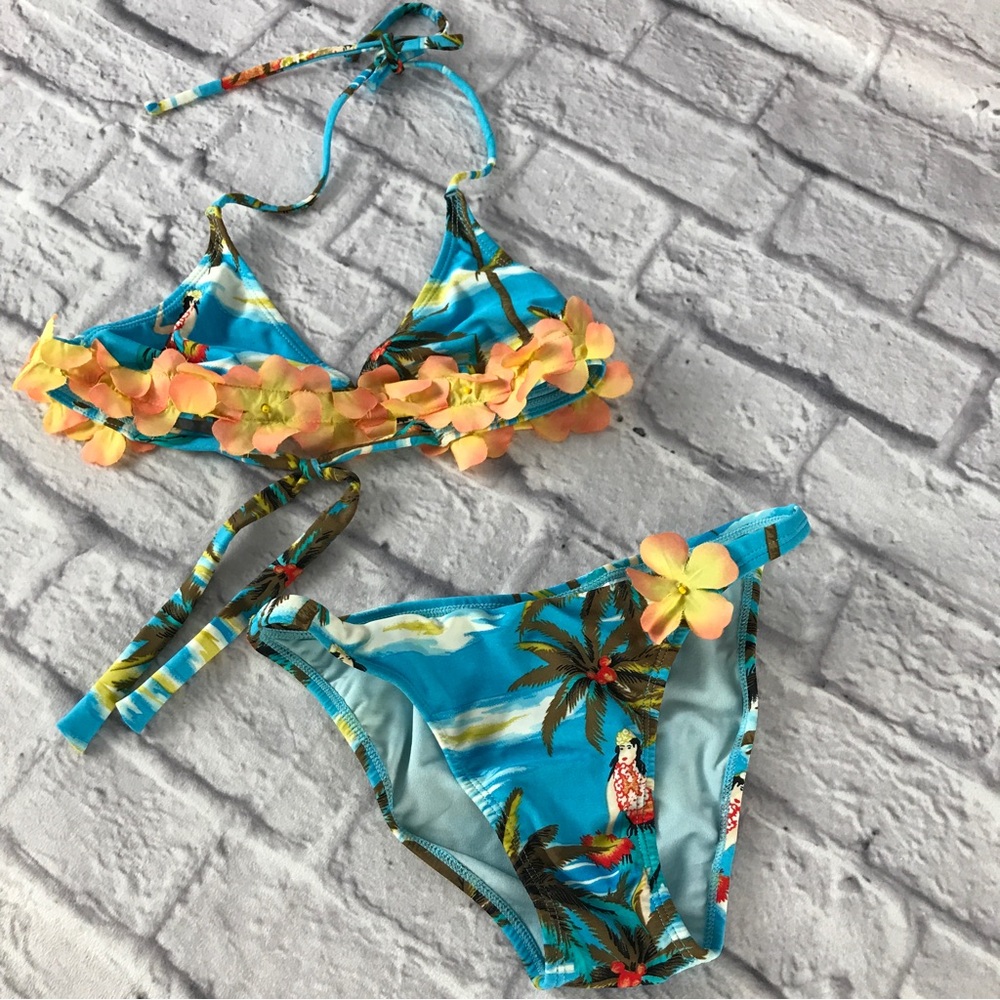 VINTAGE RARE Vintage Letarte Hawaiian Plumeria Flower Lei‎ Bikini